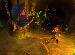Link aux prises avec une plante carnivore